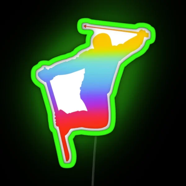 Cool Skiing Helmet RGB Neon Sign