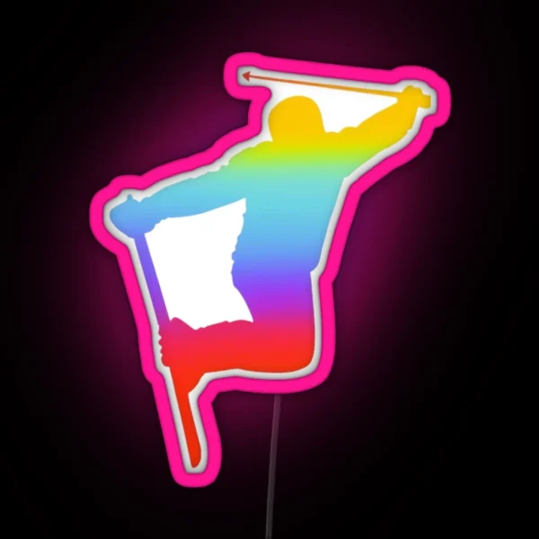 Cool Skiing Helmet RGB Neon Sign