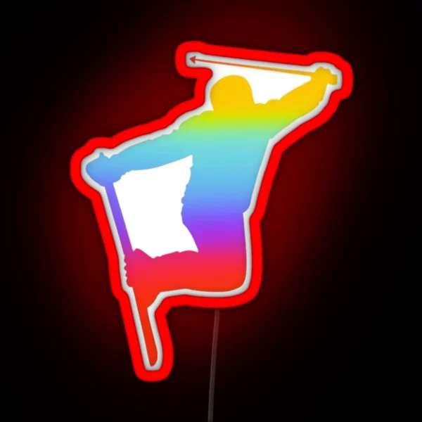 Cool Skiing Helmet RGB Neon Sign