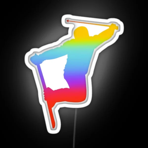 Cool Skiing Helmet RGB Neon Sign