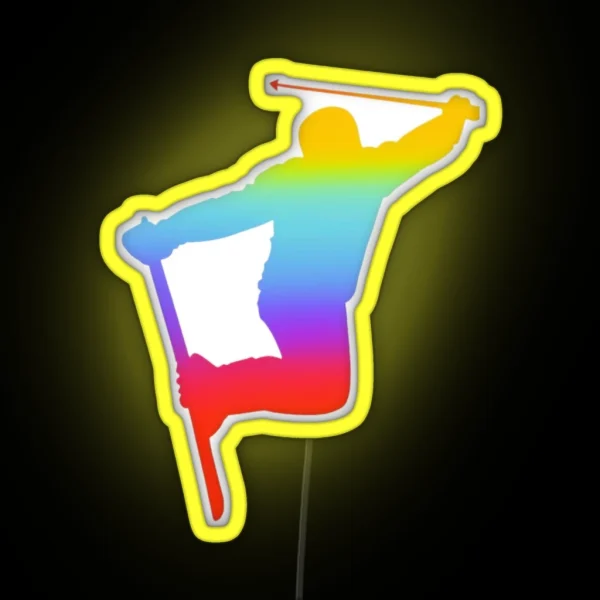 Cool Skiing Helmet RGB Neon Sign