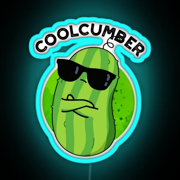 Coolcumber Funny Cucumber Puns RGB Neon Sign
