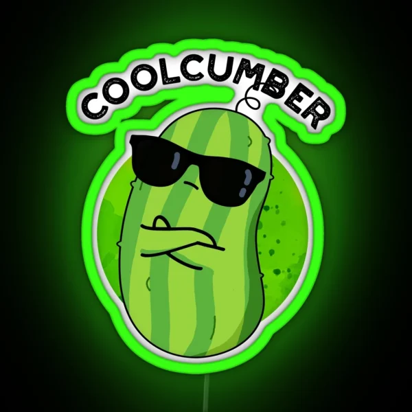 Coolcumber Funny Cucumber Puns RGB Neon Sign