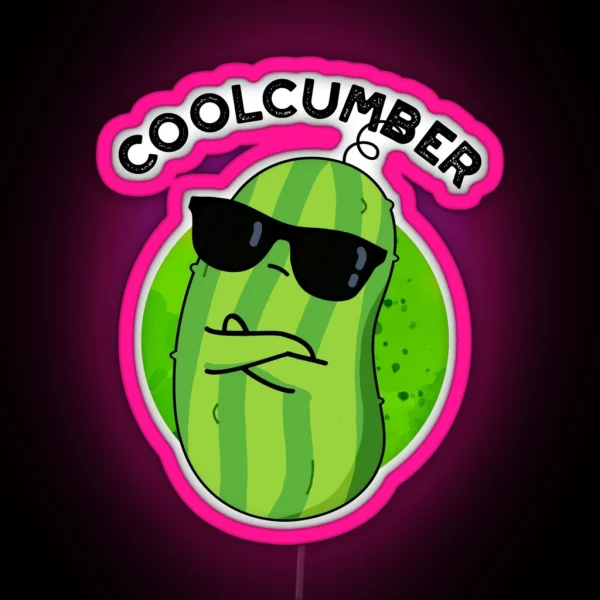 Coolcumber Funny Cucumber Puns RGB Neon Sign
