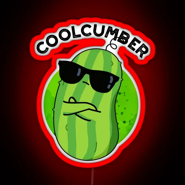Coolcumber Funny Cucumber Puns RGB Neon Sign