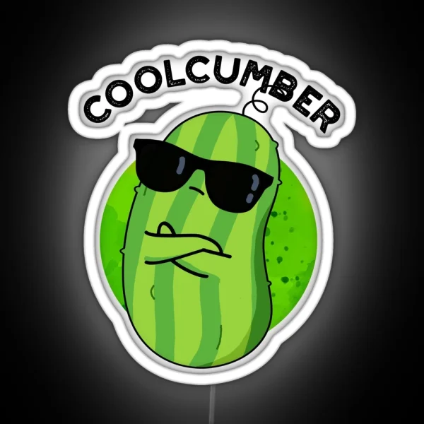 Coolcumber Funny Cucumber Puns RGB Neon Sign