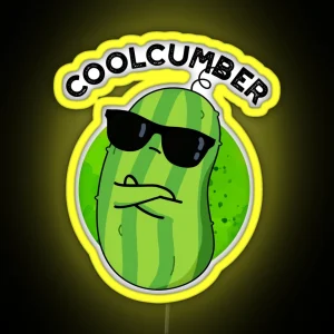 Coolcumber Funny Cucumber Puns RGB Neon Sign