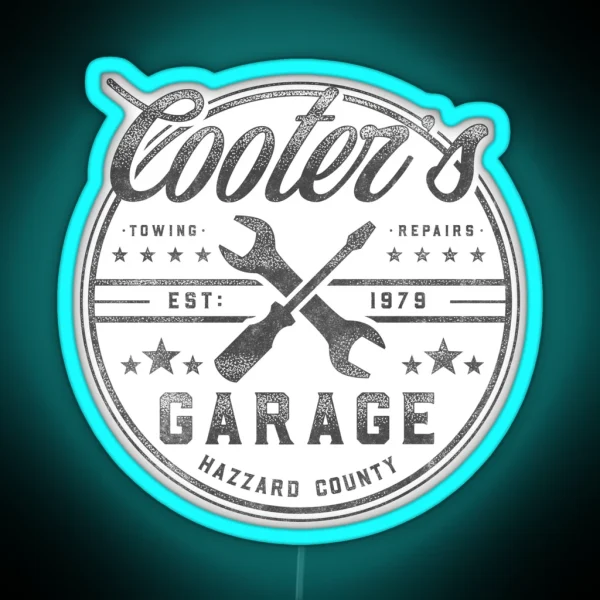 Cooter S Garage Hazzard County RGB Neon Sign