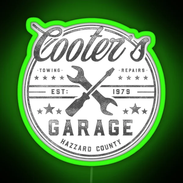 Cooter S Garage Hazzard County RGB Neon Sign