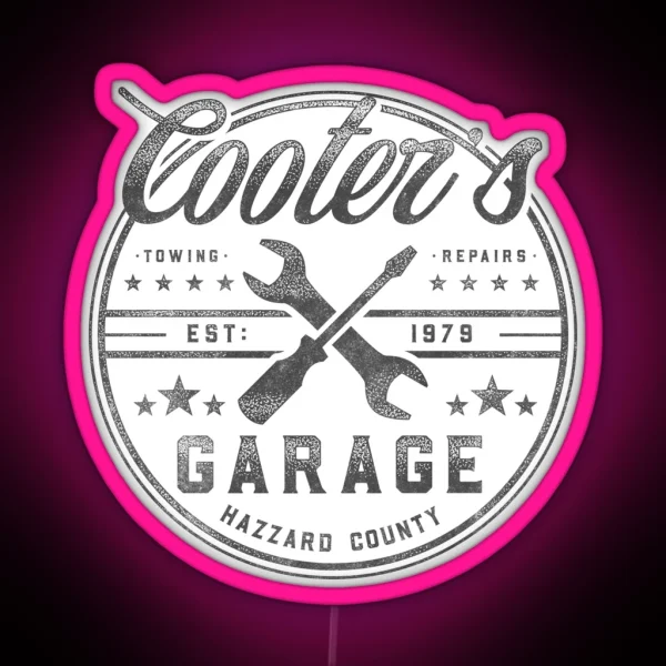 Cooter S Garage Hazzard County RGB Neon Sign