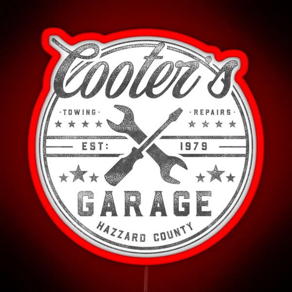 Cooter S Garage Hazzard County RGB Neon Sign