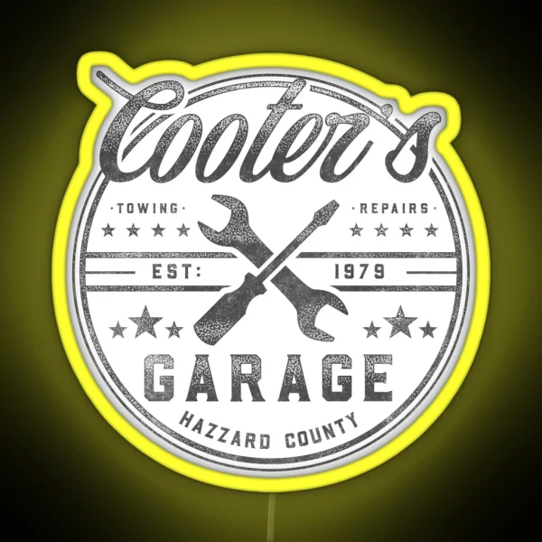Cooter S Garage Hazzard County RGB Neon Sign