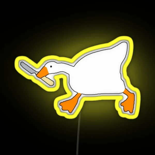 Copy Of Cgoose With Knife Untitled Goose Game RGB Neon Sign