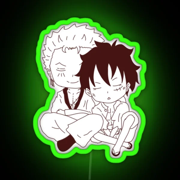 Copy Of Luffy And Zoro Chilling Together Part 2 RGB Neon Sign