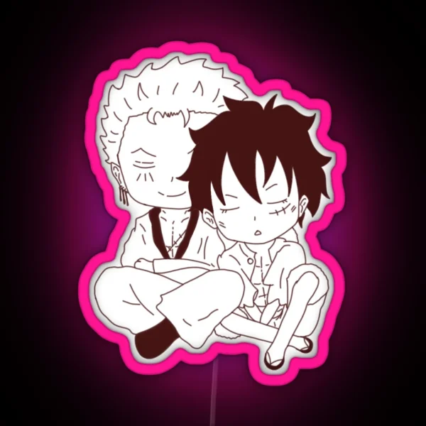 Copy Of Luffy And Zoro Chilling Together Part 2 RGB Neon Sign