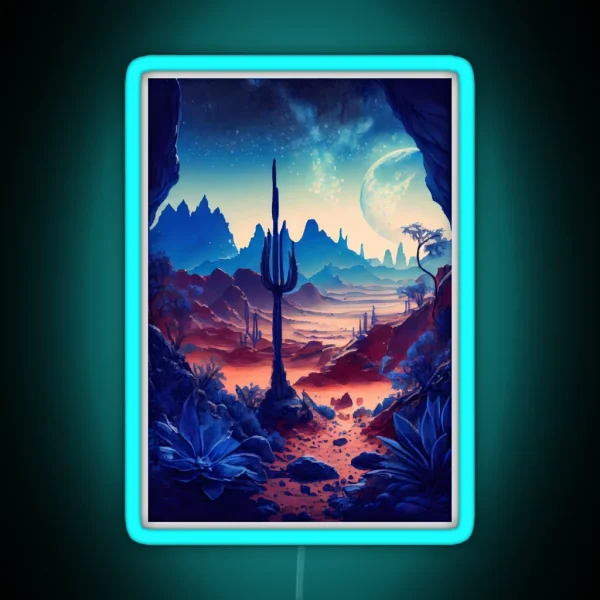 Copy Of Watercolor Blue Alien Planetscape RGB Neon Sign