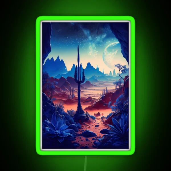 Copy Of Watercolor Blue Alien Planetscape RGB Neon Sign