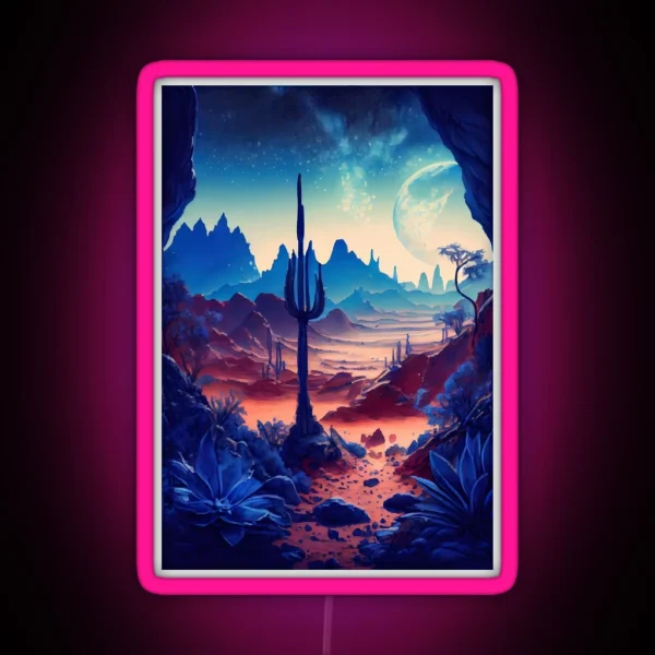 Copy Of Watercolor Blue Alien Planetscape RGB Neon Sign