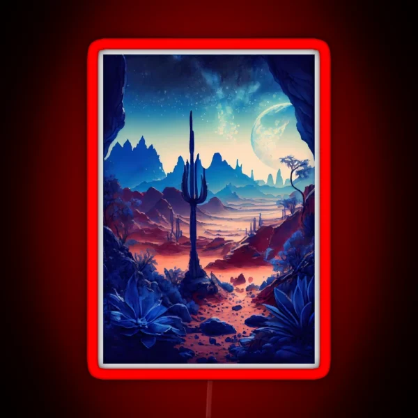 Copy Of Watercolor Blue Alien Planetscape RGB Neon Sign