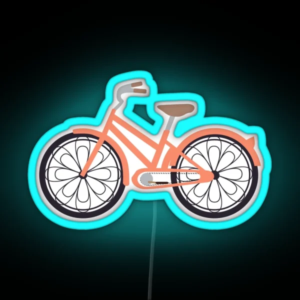 Coral Bicycle Led RGB Neon Sign