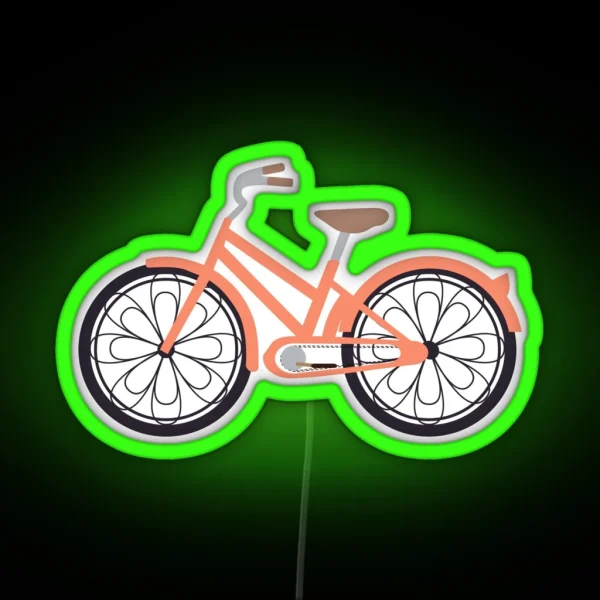 Coral Bicycle Led RGB Neon Sign