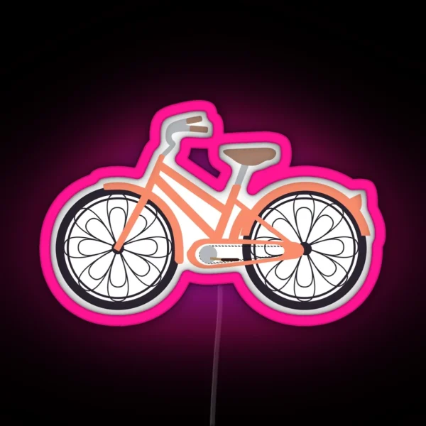 Coral Bicycle Led RGB Neon Sign