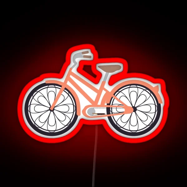 Coral Bicycle Led RGB Neon Sign