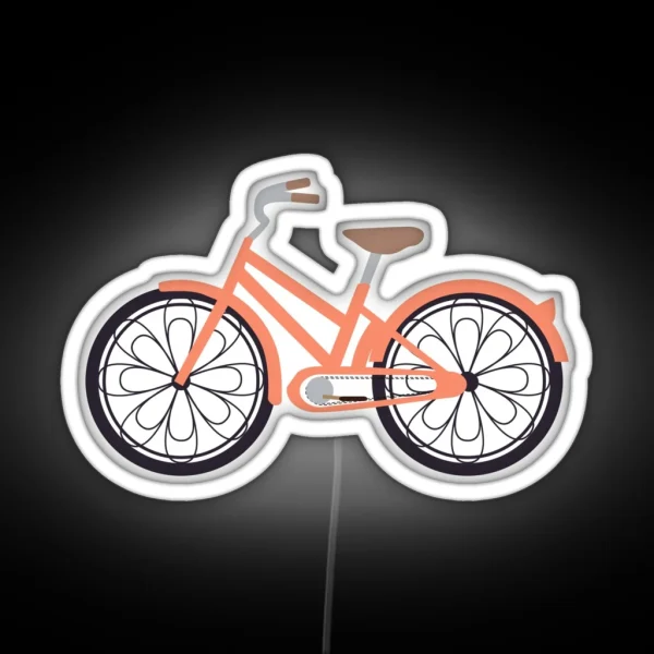 Coral Bicycle Led RGB Neon Sign