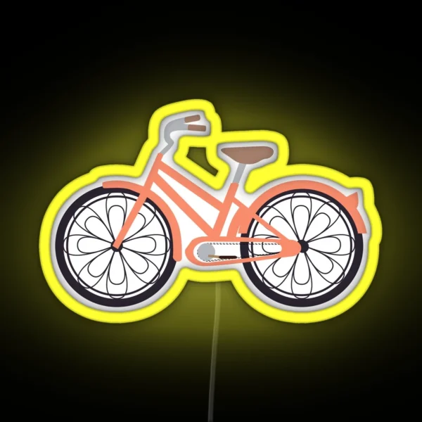Coral Bicycle Led RGB Neon Sign