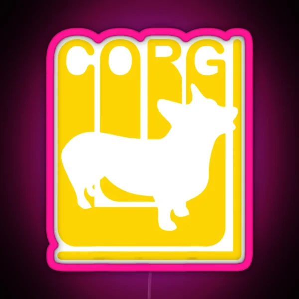 Corgi Dog Retro RGB Neon Sign