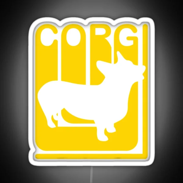 Corgi Dog Retro RGB Neon Sign