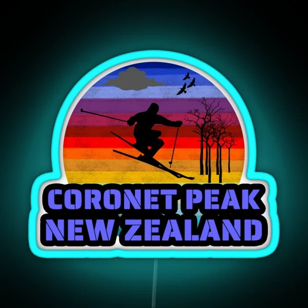 Coronet Peak New Zealand Winter Ski Resort RGB Neon Sign