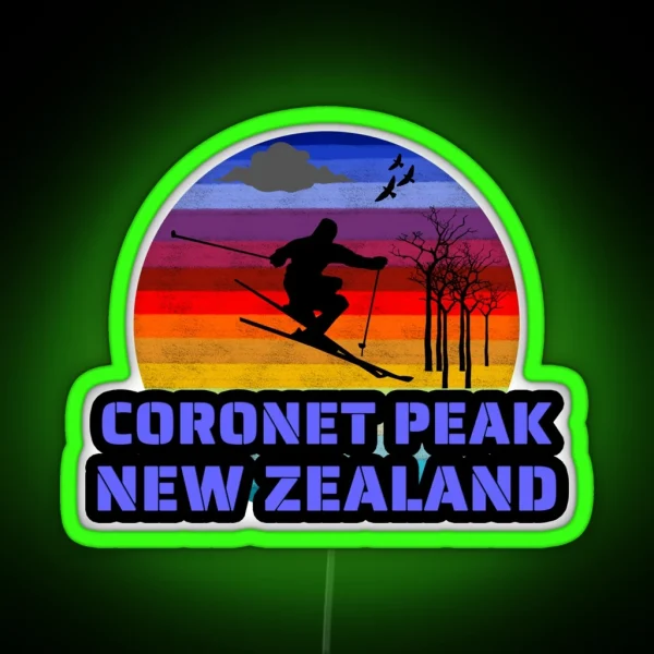 Coronet Peak New Zealand Winter Ski Resort RGB Neon Sign