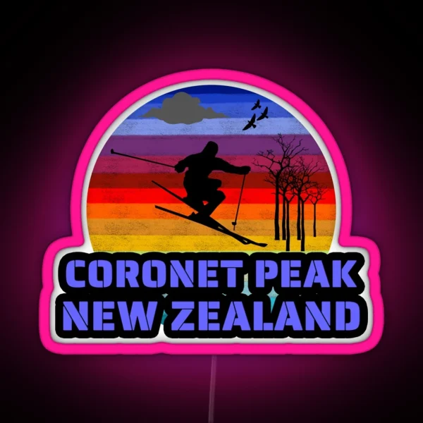 Coronet Peak New Zealand Winter Ski Resort RGB Neon Sign