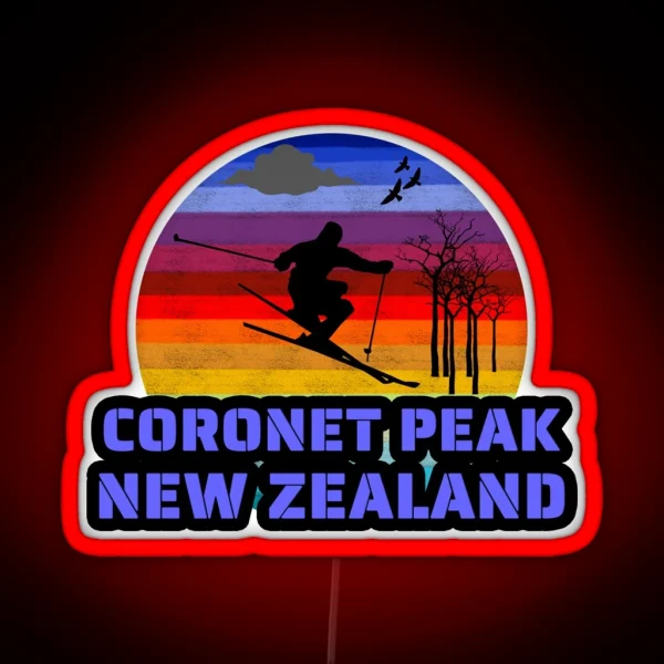 Coronet Peak New Zealand Winter Ski Resort RGB Neon Sign