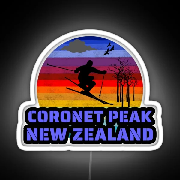 Coronet Peak New Zealand Winter Ski Resort RGB Neon Sign