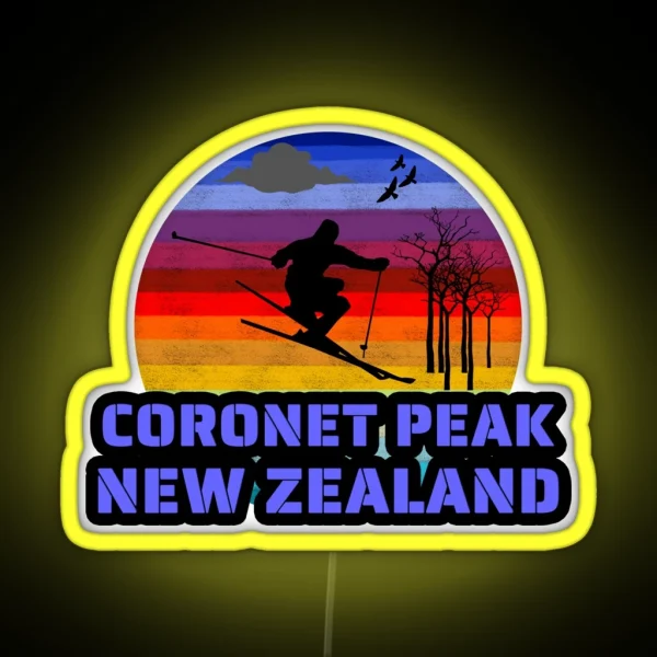 Coronet Peak New Zealand Winter Ski Resort RGB Neon Sign