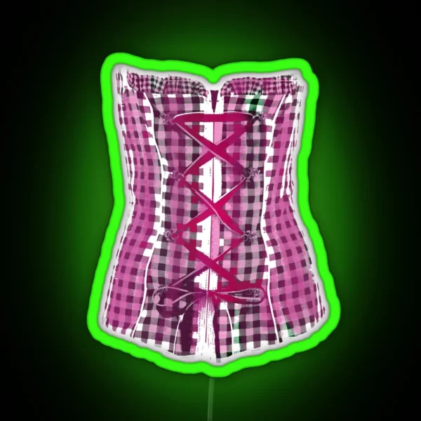 Corsage Checked Dirndl Corsage Oktoberfest RGB Neon Sign