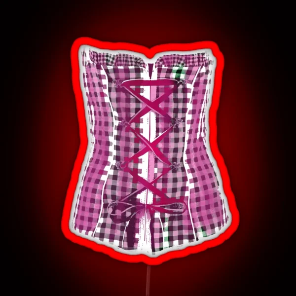 Corsage Checked Dirndl Corsage Oktoberfest RGB Neon Sign