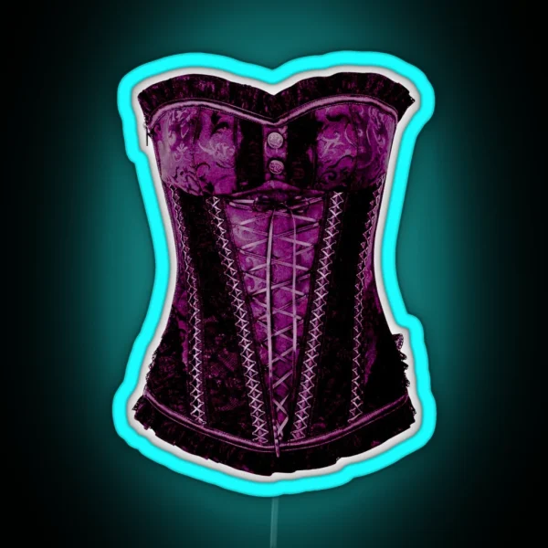 Corsage Pink Dirndl Corsage Retro Ornaments RGB Neon Sign