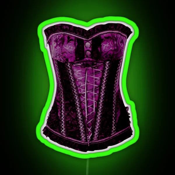 Corsage Pink Dirndl Corsage Retro Ornaments RGB Neon Sign
