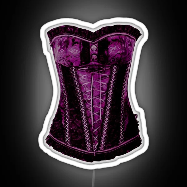 Corsage Pink Dirndl Corsage Retro Ornaments RGB Neon Sign