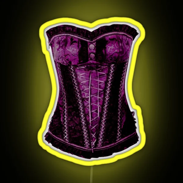 Corsage Pink Dirndl Corsage Retro Ornaments RGB Neon Sign