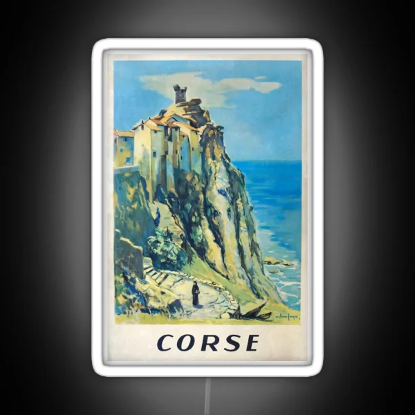 Corse Vintage Travel Poster RGB Neon Sign