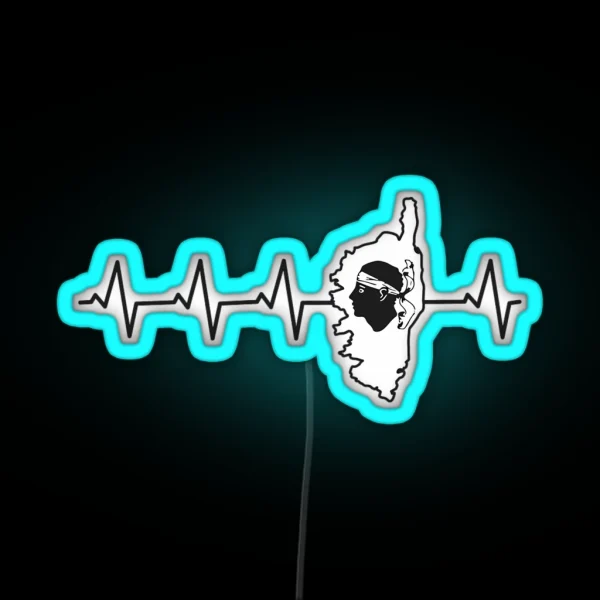 Corsica Corse Heartbeat Flag Island Heart RGB Neon Sign
