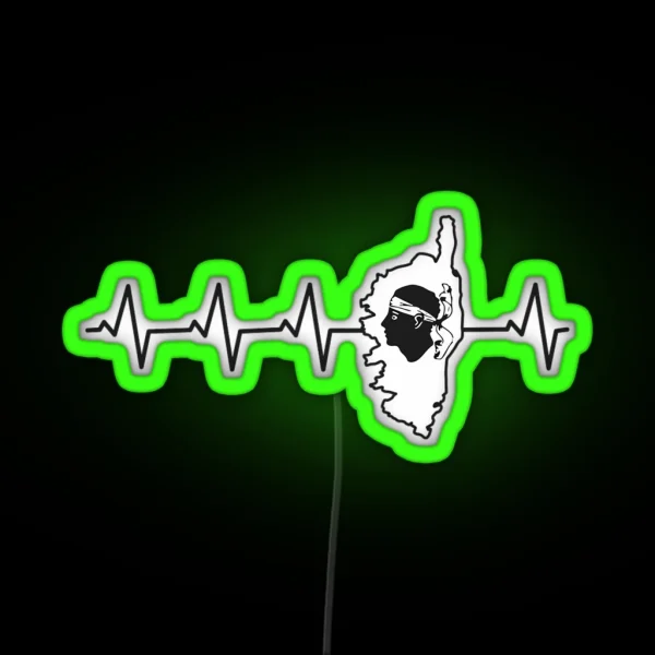 Corsica Corse Heartbeat Flag Island Heart RGB Neon Sign