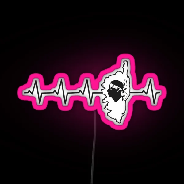 Corsica Corse Heartbeat Flag Island Heart RGB Neon Sign