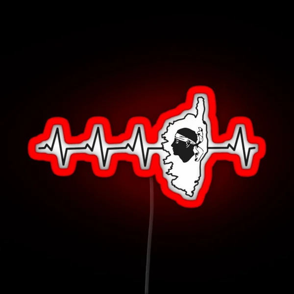 Corsica Corse Heartbeat Flag Island Heart RGB Neon Sign