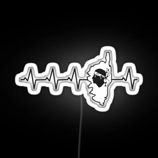 Corsica Corse Heartbeat Flag Island Heart RGB Neon Sign
