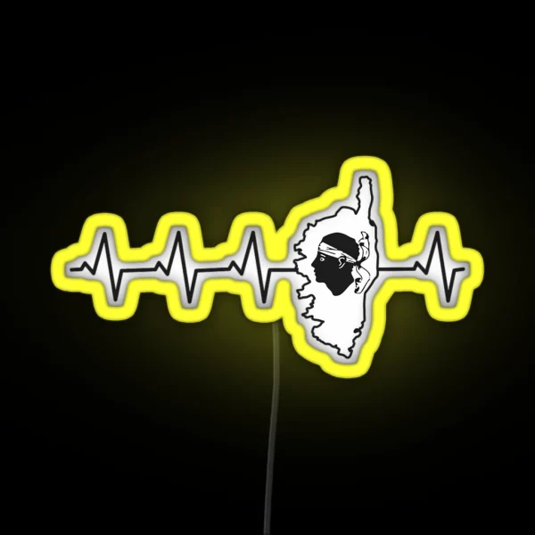 Corsica Corse Heartbeat Flag Island Heart RGB Neon Sign